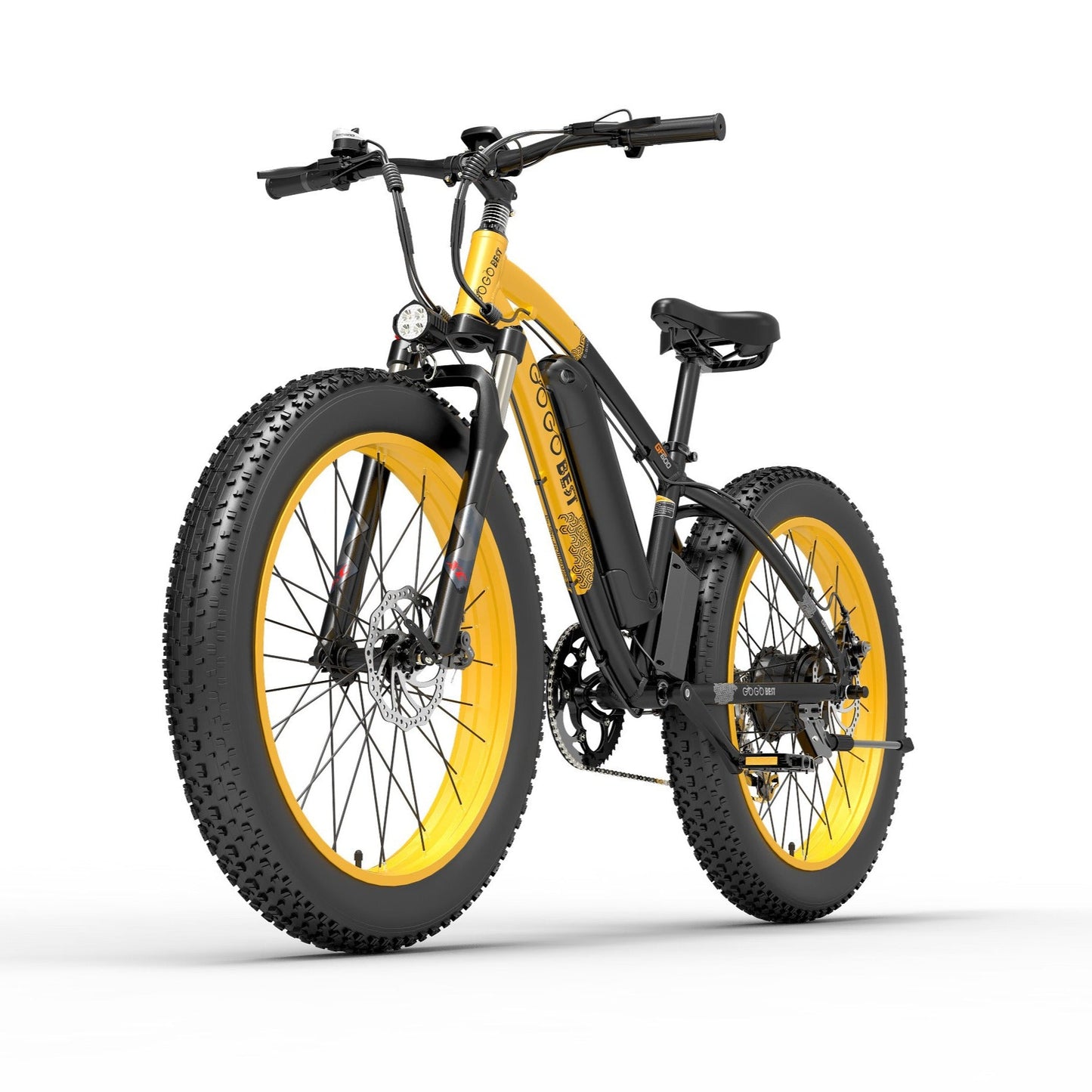 GOGOBEST GF600 Electric Mountain Bike Moped Fat Tire E-bike BlackYellow