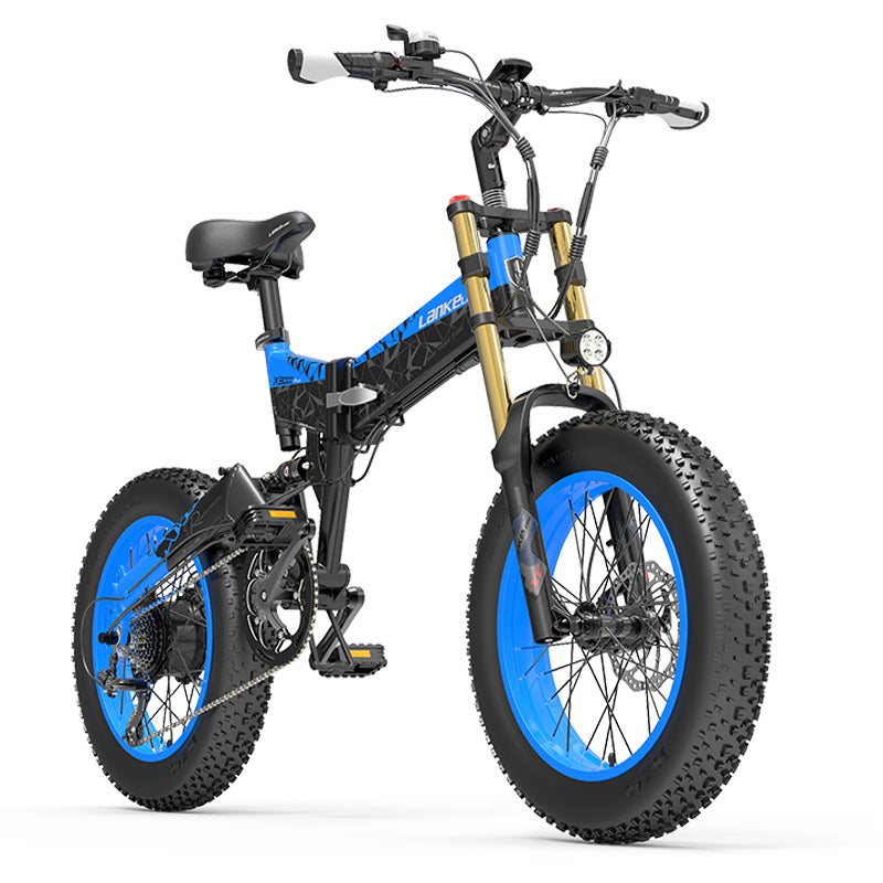 LANKELEISI X3000 Plus Bicicletta Elettrica da Neve con Pneumatici Fat