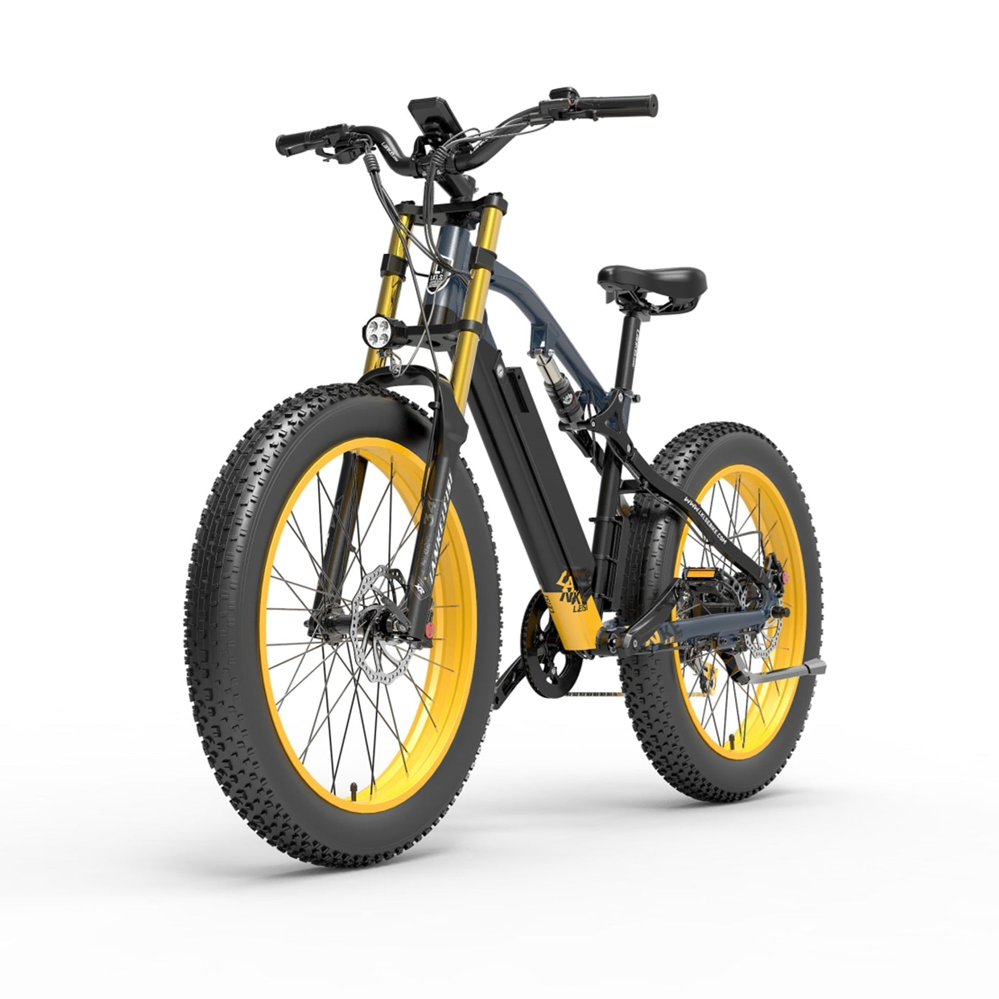 LANKELEISI RV700 PLUS Electric Folding Bike 130KM Mileages E-bike BlackYellow - GOGOBEST
