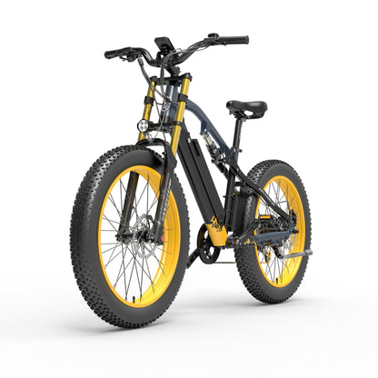 LANKELEISI RV700 PLUS Electric Folding Bike 130KM Mileages E-bike BlackYellow - GOGOBEST