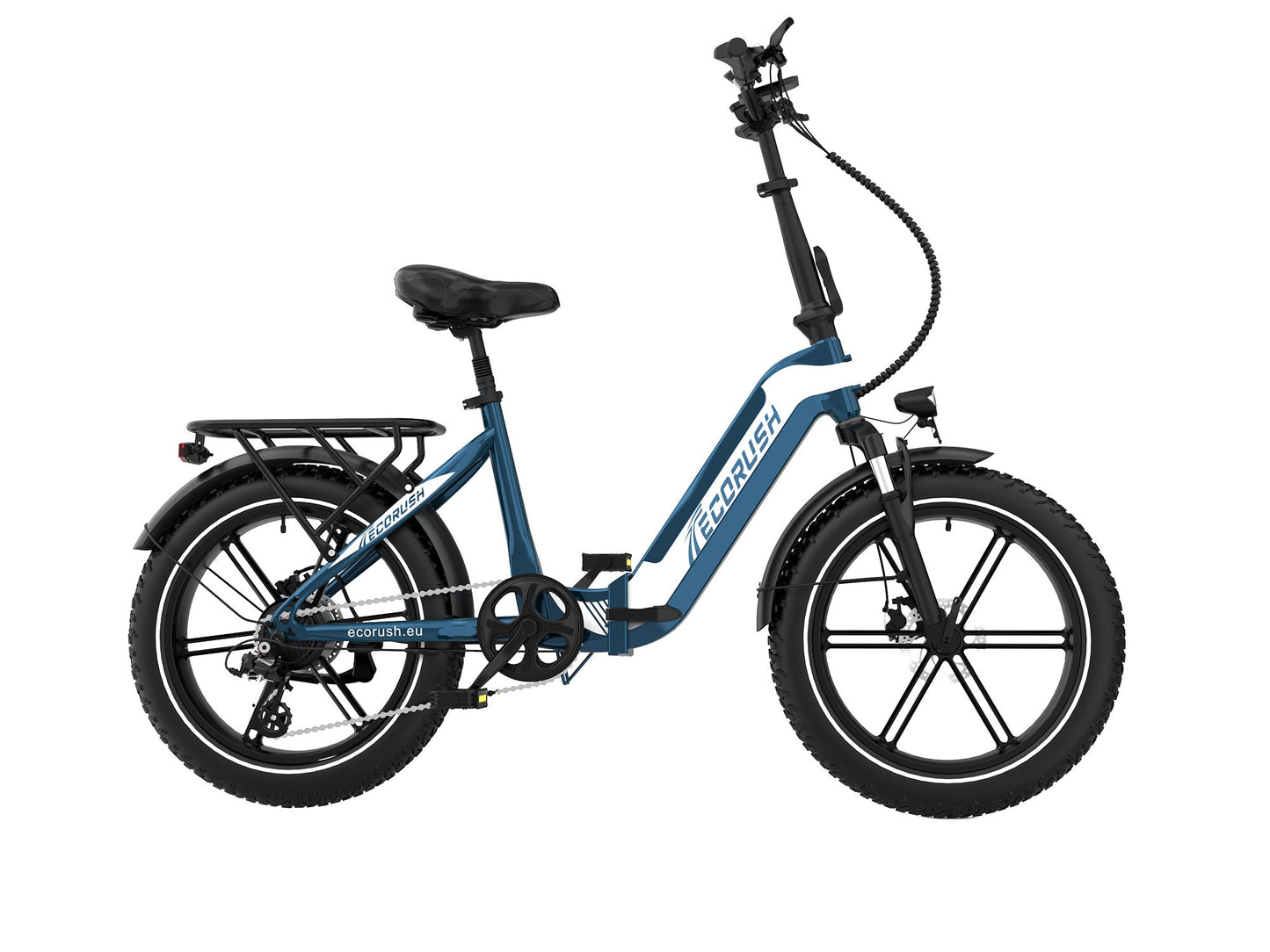 ECORUSH  ECO R2 E-Bike Pieghevole 20×4.0" – Motore 250W, Batteria 48V, Sospensione e Pneumatici Fuoristrada