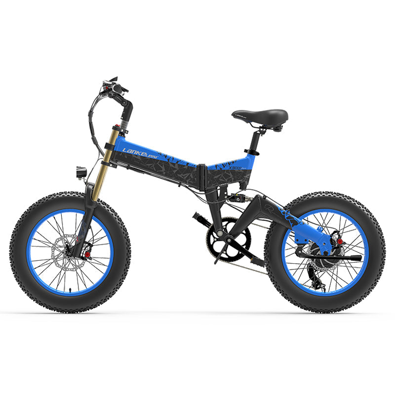 LANKELEISI X3000 Plus Bicicletta Elettrica da Neve con Pneumatici Fat