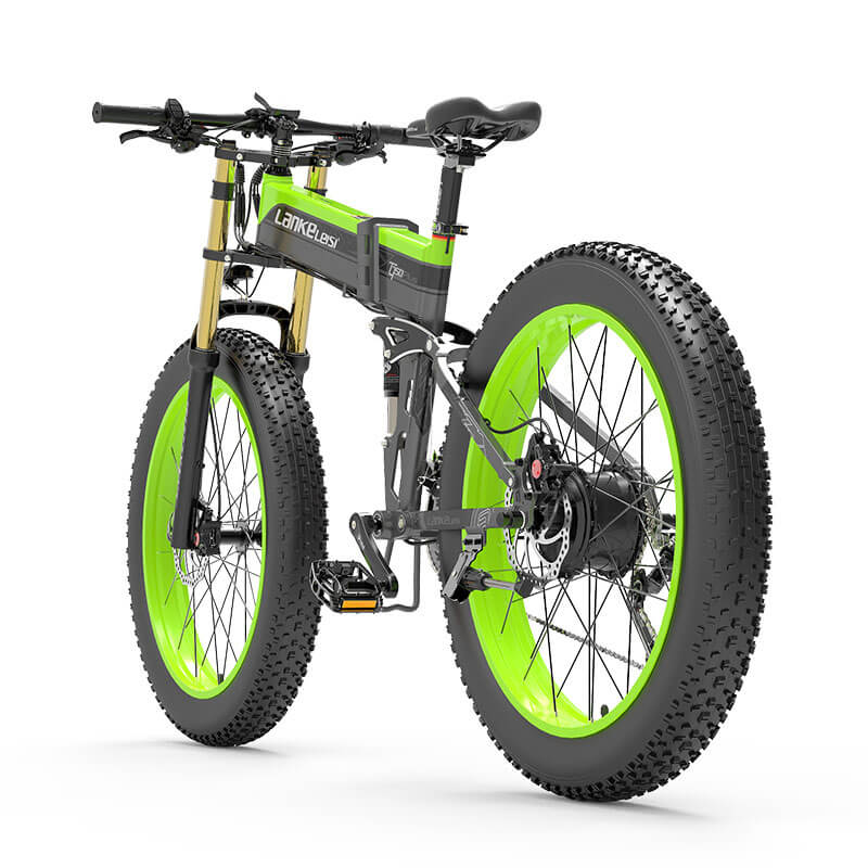 LANKELEISI XT750 Plus Bicicletta Elettrica da Montagna con Forcella Grande e Pneumatici Fa