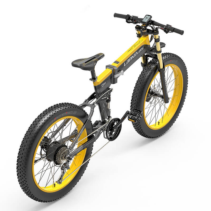 LANKELEISI XT750 Plus Bicicletta Elettrica da Montagna con Forcella Grande e Pneumatici Fa