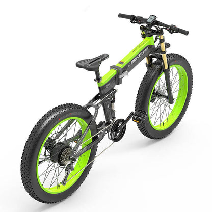 LANKELEISI XT750 Plus Bicicletta Elettrica da Montagna con Forcella Grande e Pneumatici Fa