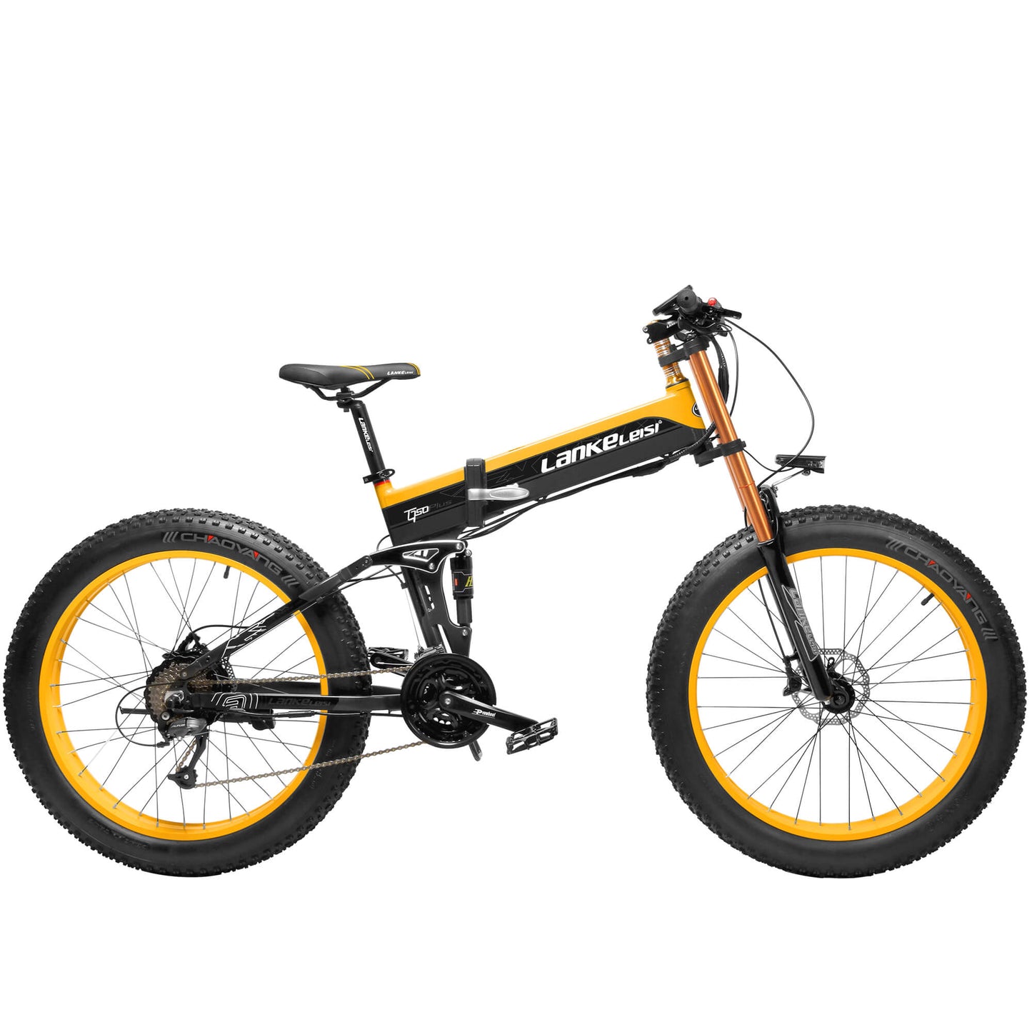 LANKELEISI XT750 Plus Bicicletta Elettrica da Montagna con Forcella Grande e Pneumatici Fa