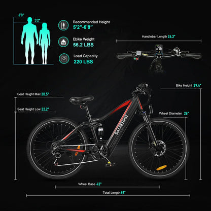 SAMEBIKE XD26-II Bicicletta Elettrica Fuoristrada da 750W