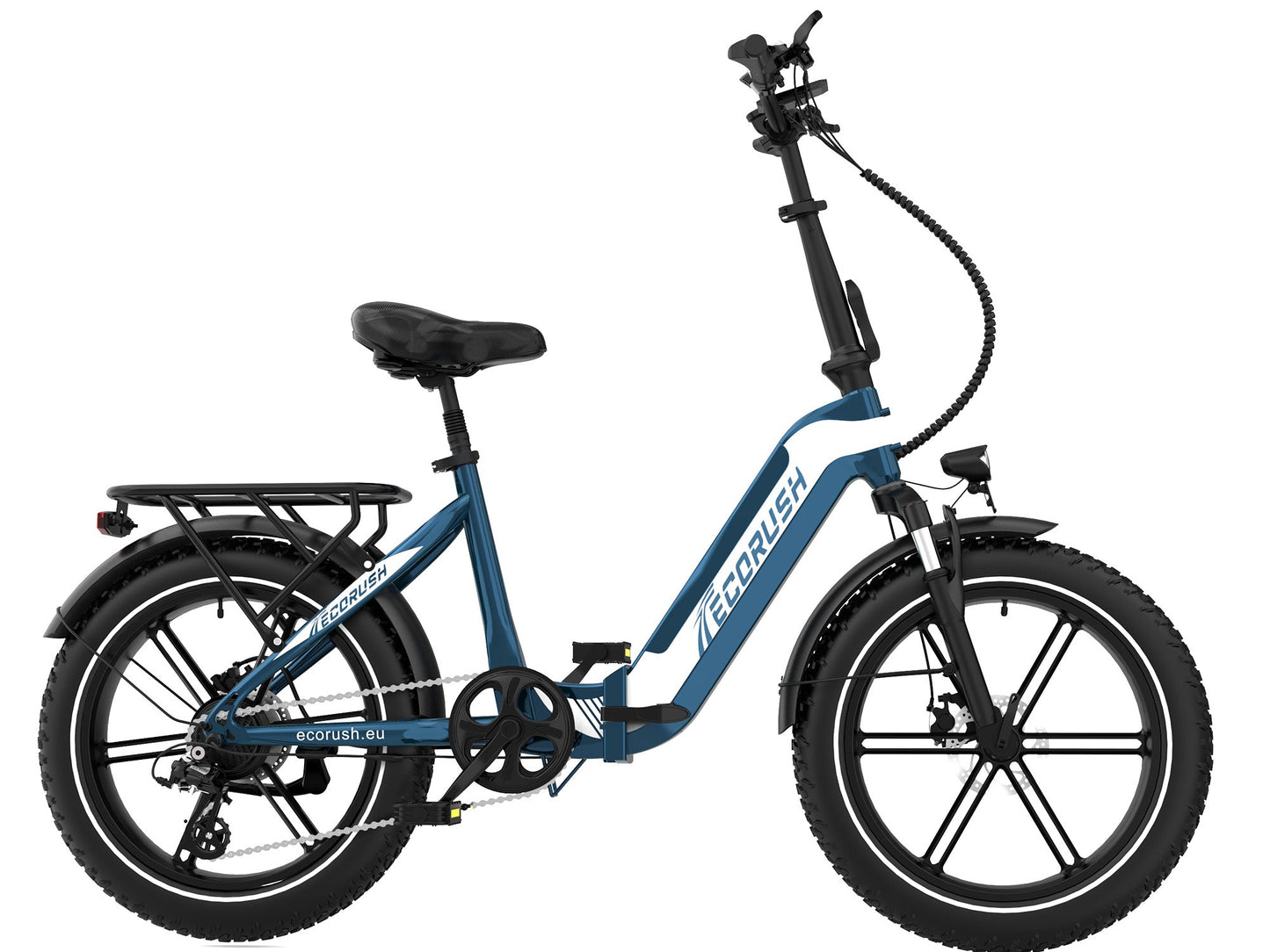 ECORUSH  ECO R2 E-Bike Pieghevole 20×4.0" – Motore 250W, Batteria 48V, Sospensione e Pneumatici Fuoristrada