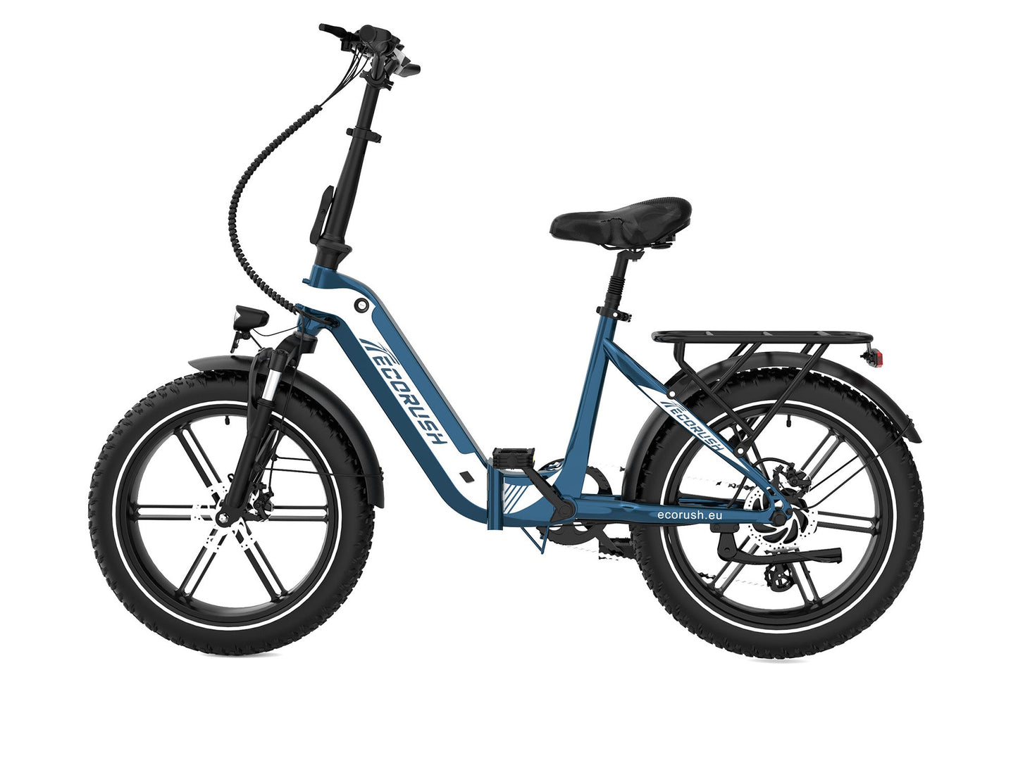 ECORUSH  ECO R2 E-Bike Pieghevole 20×4.0" – Motore 250W, Batteria 48V, Sospensione e Pneumatici Fuoristrada