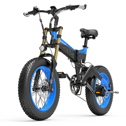 LANKELEISI X3000 Plus Bicicletta Elettrica da Neve con Pneumatici Fat